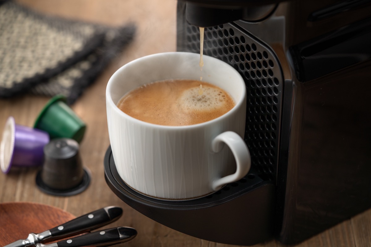 イタリア製カプセルで淹れたコーヒー